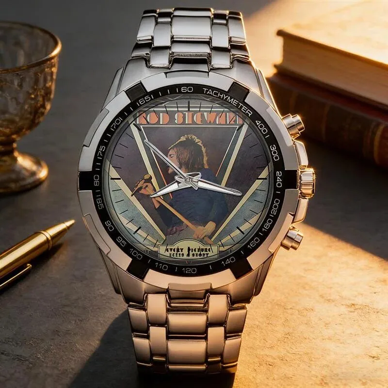 Rod Stewart Album Art Stainless Steel Chronograph Watch 45 Rod Stewart Album Art Stainless Steel Chronograph Watch