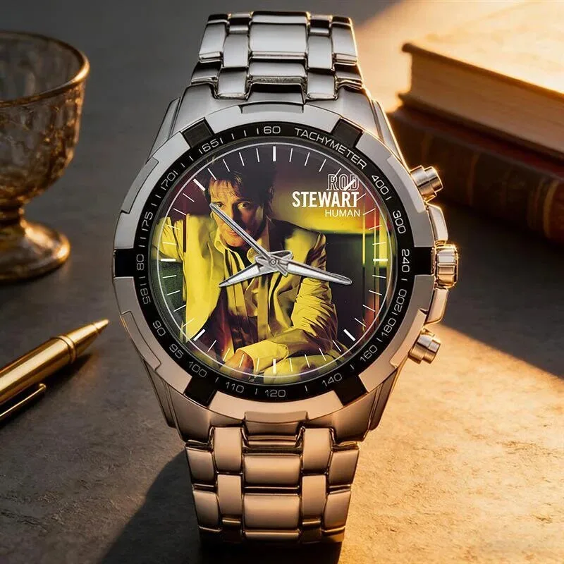 Rod Stewart Album Art Stainless Steel Chronograph Watch 53 Rod Stewart Album Art Stainless Steel Chronograph Watch