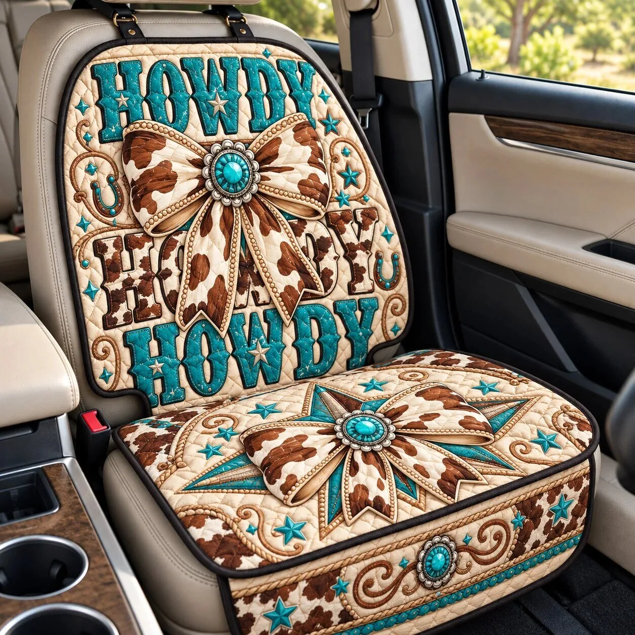 Howdy Cowgirl Western Style Car Seat Cover Protector