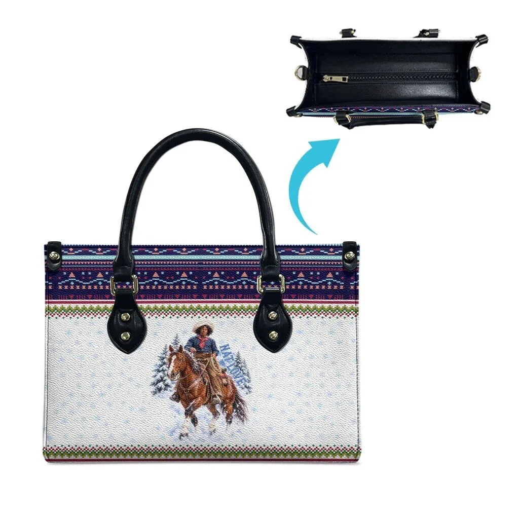Nat Love African American Cowboy Winter Snow Fair Isle Pattern Leather Bag 8 Nat Love African American Cowboy Winter Snow Fair Isle Pattern Leather Bag