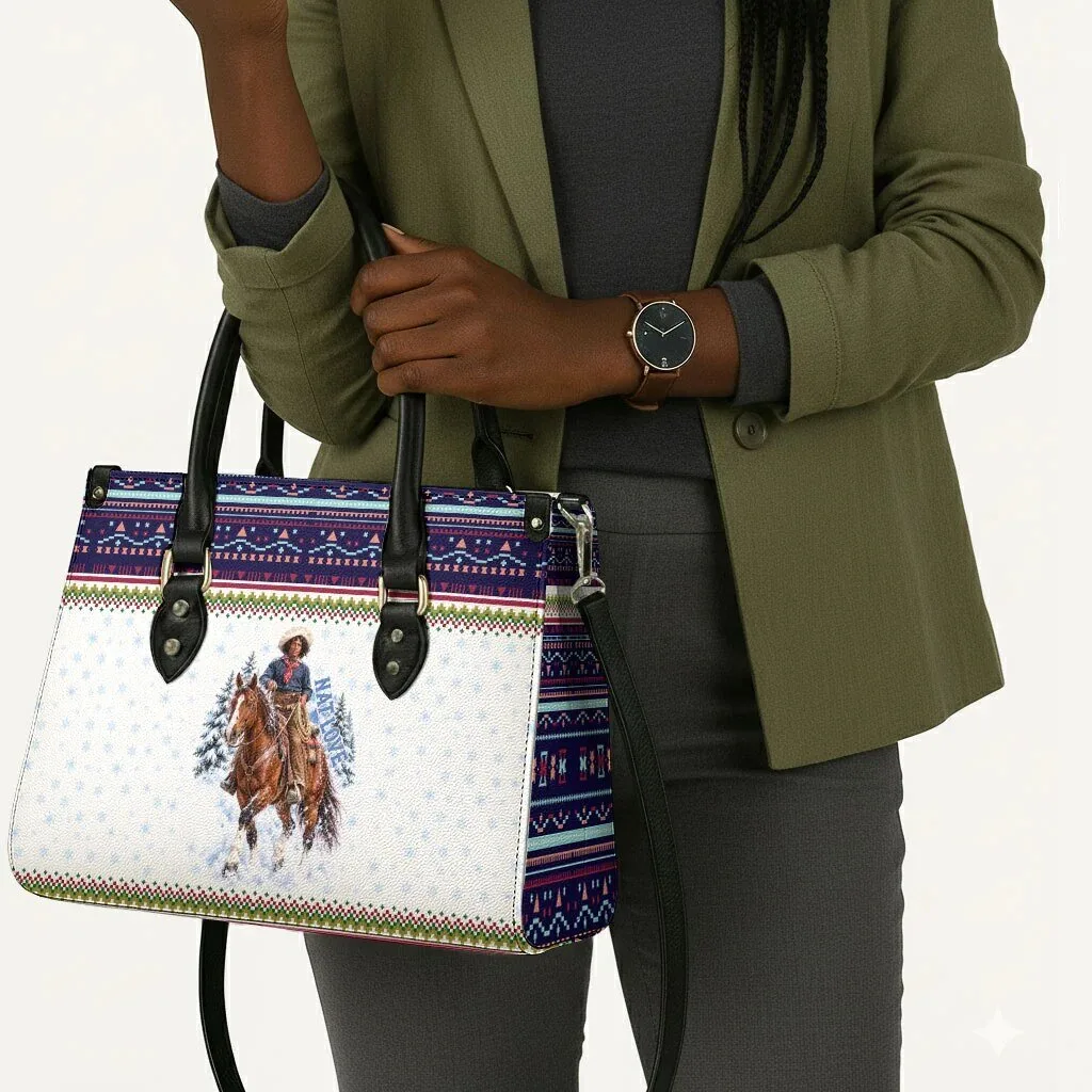 Nat Love African American Cowboy Winter Snow Fair Isle Pattern Leather Bag 10 Nat Love African American Cowboy Winter Snow Fair Isle Pattern Leather Bag