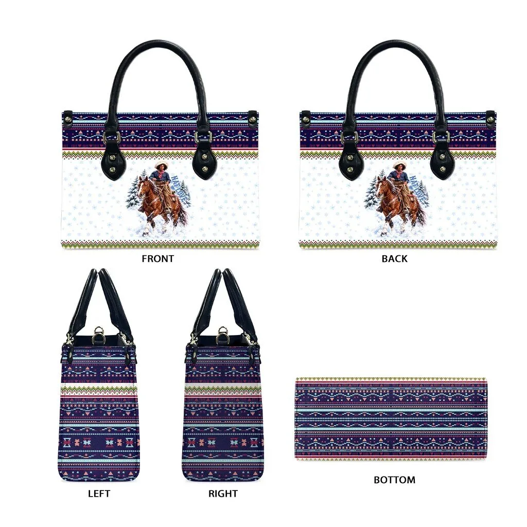 Nat Love African American Cowboy Winter Snow Fair Isle Pattern Leather Bag 11 Nat Love African American Cowboy Winter Snow Fair Isle Pattern Leather Bag