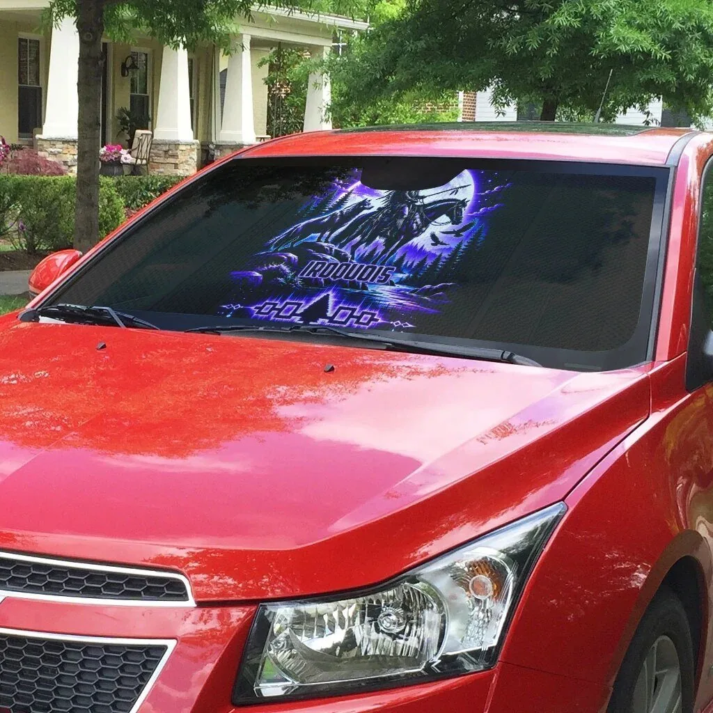Iroquois Native American Warrior and Wolf Auto Windshield Sun Shade Car Accessory 6 Iroquois Native American Warrior and Wolf Auto Windshield Sun Shade Car Accessory