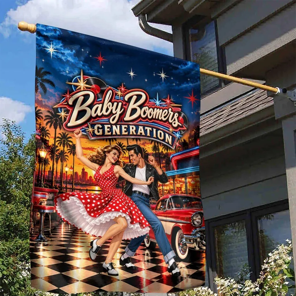 Baby Boomers Generation Vintage 1950s Retro Rock And Roll Nostalgia Garden Flag 6 Baby Boomers Generation Vintage 1950s Retro Rock And Roll Nostalgia Garden Flag