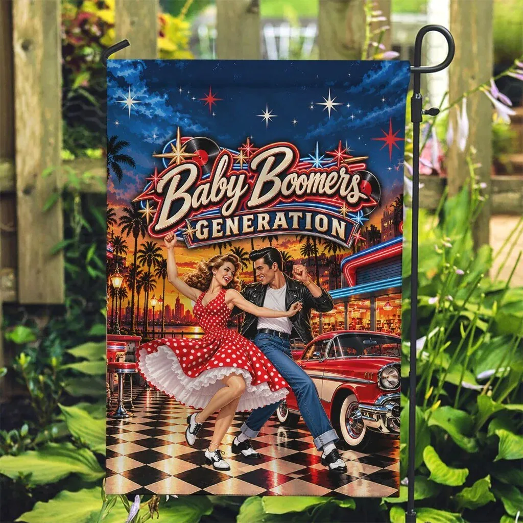 Baby Boomers Generation Vintage 1950s Retro Rock And Roll Nostalgia Garden Flag 8 Baby Boomers Generation Vintage 1950s Retro Rock And Roll Nostalgia Garden Flag