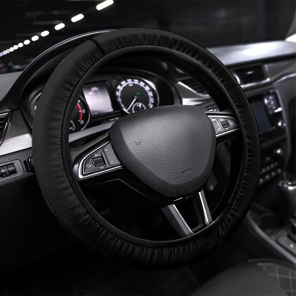 Black Universal Steering Wheel Cover for Car Interior Accessories