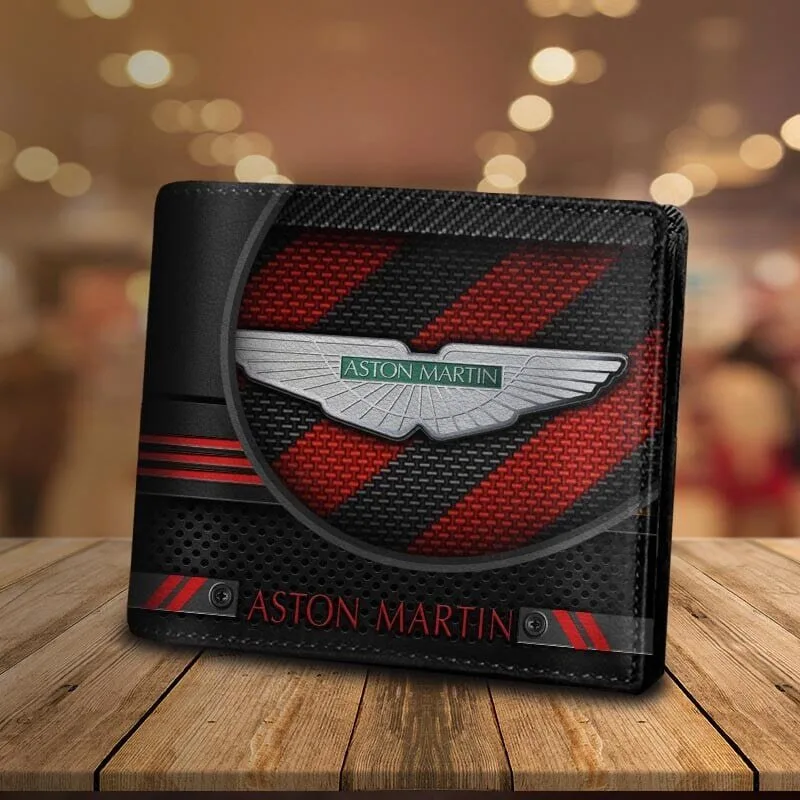 Aston Martin Logo Racing Stripe Bi-Fold Leather Wallet 12 Aston Martin Logo Racing Stripe Bi-Fold Leather Wallet