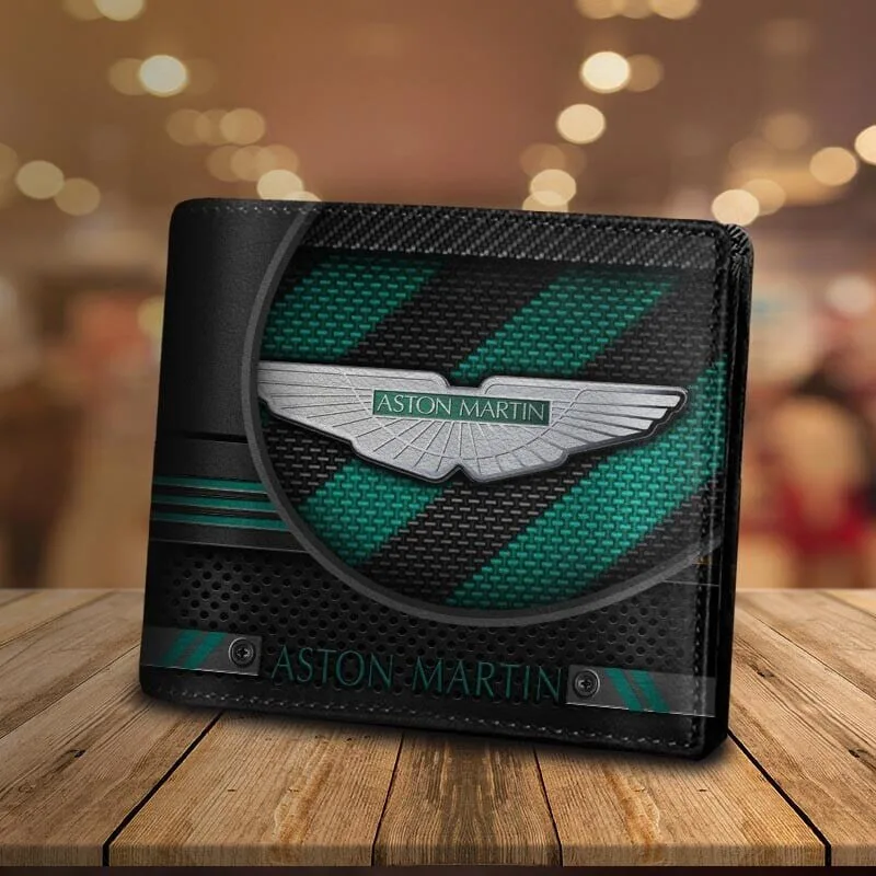 Aston Martin Logo Racing Stripe Bi-Fold Leather Wallet 15 Aston Martin Logo Racing Stripe Bi-Fold Leather Wallet