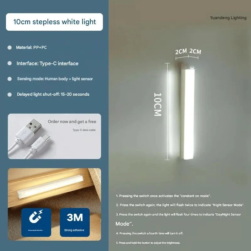 Magnetic Rechargeable LED Smart Sensor Night Light 60 Magnetic Rechargeable LED Smart Sensor Night Light