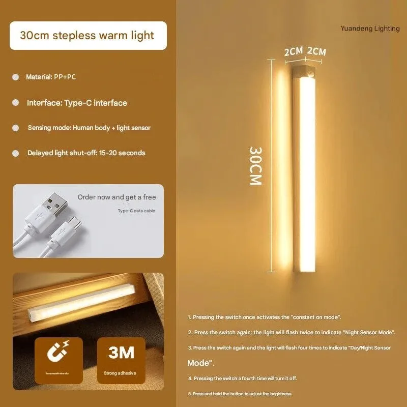 Magnetic Rechargeable LED Smart Sensor Night Light 61 Magnetic Rechargeable LED Smart Sensor Night Light