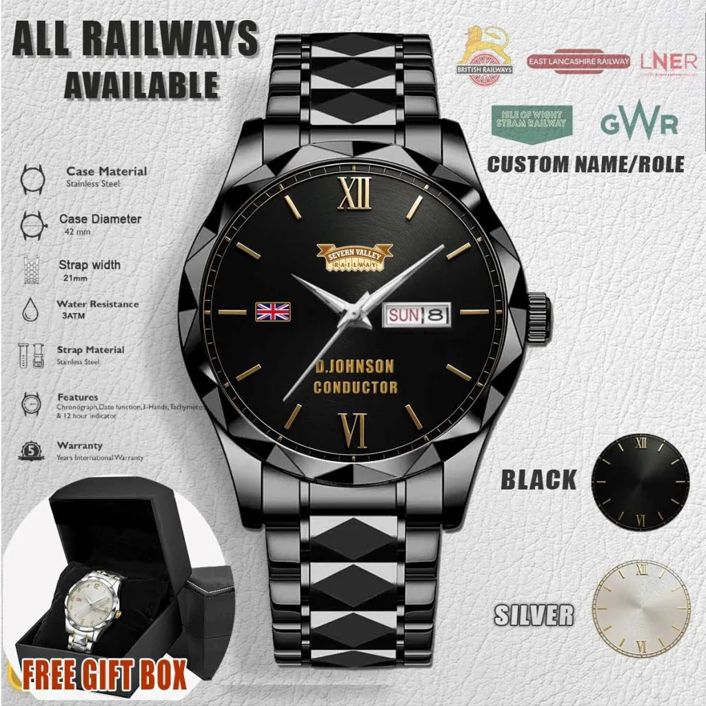 Severn Valley Railway Custom Engraved Stainless Steel Watch Severn Valley Railway Custom Engraved Stainless Steel Watch