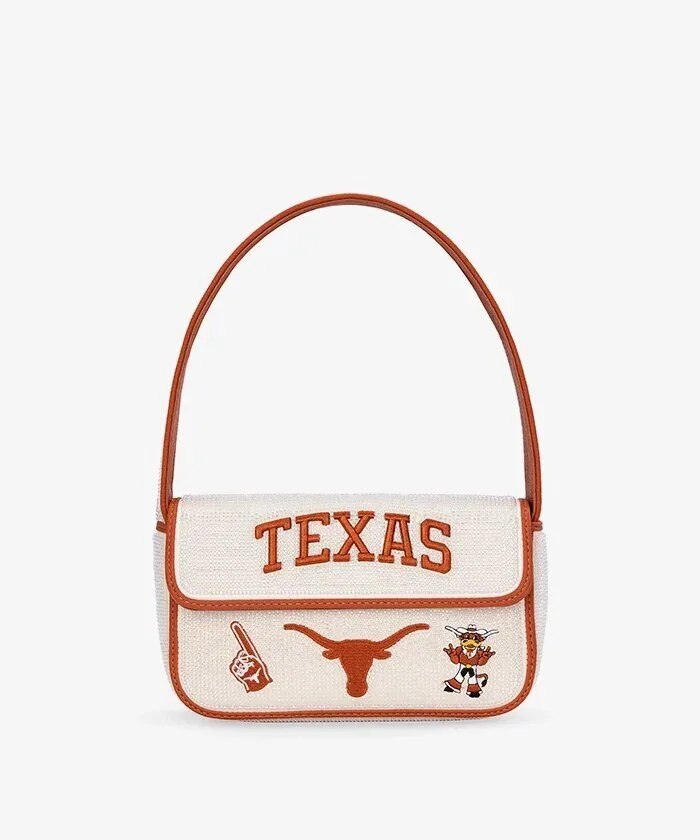 Texas Longhorns Embroidered Shoulder Bag with Beaded Trim