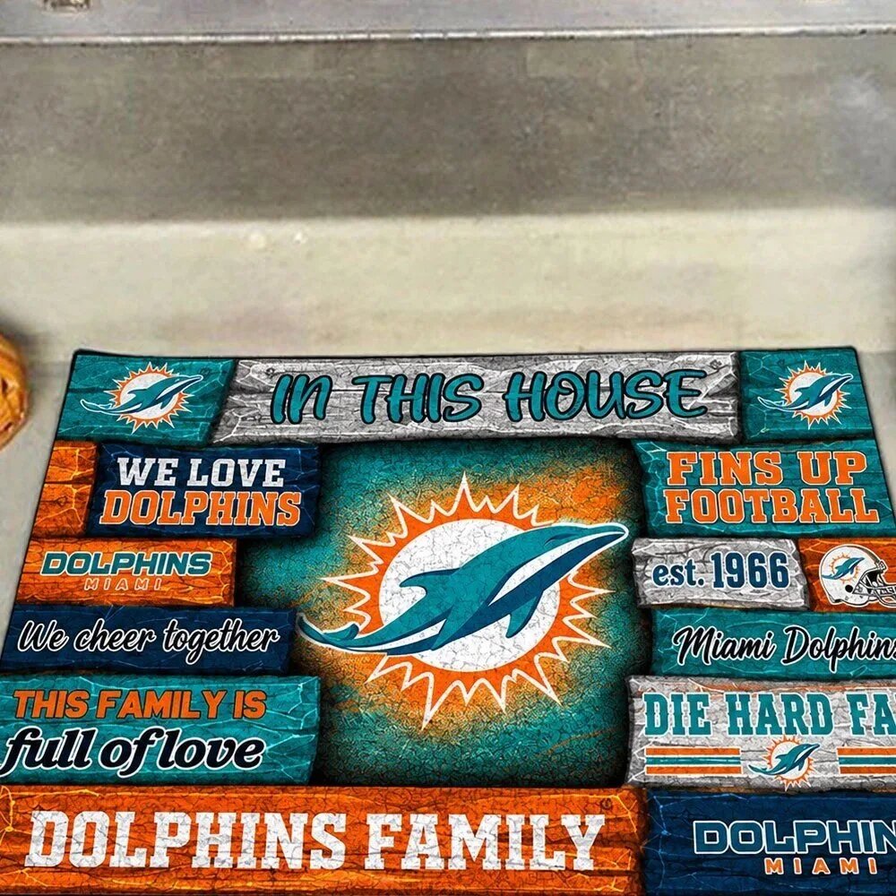 Miami Dolphins Football Team Fan Slogan Welcome Doormat