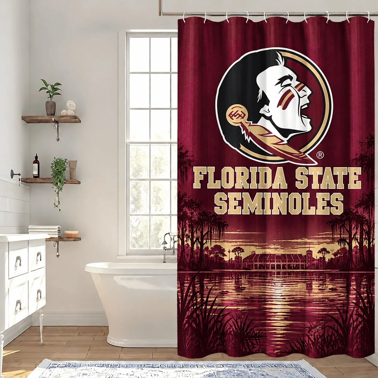 Florida State Seminoles Football Team Logo College Shower Curtain