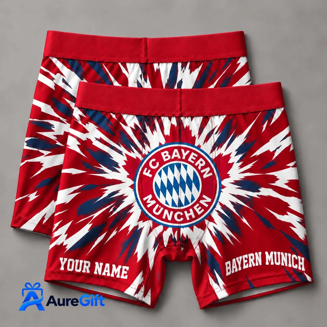Bayern Munich Personalized Tie-Dye Boxer Briefs for Men
