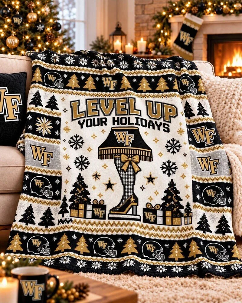 Wake Forest Demon Deacons Level Up Your Holidays Christmas Blanket 1 Wake Forest Demon Deacons Level Up Your Holidays Christmas Blanket