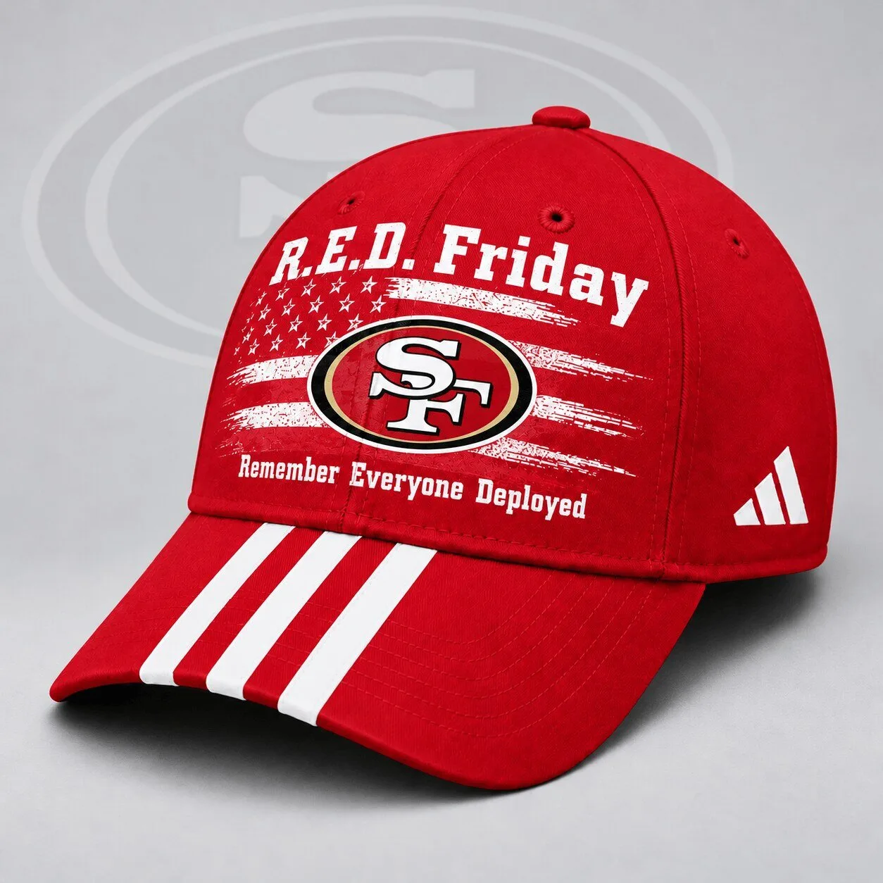 San Francisco 49ers R.E.D. Friday Remember Everyone Deployed Patriotic Cap Hat