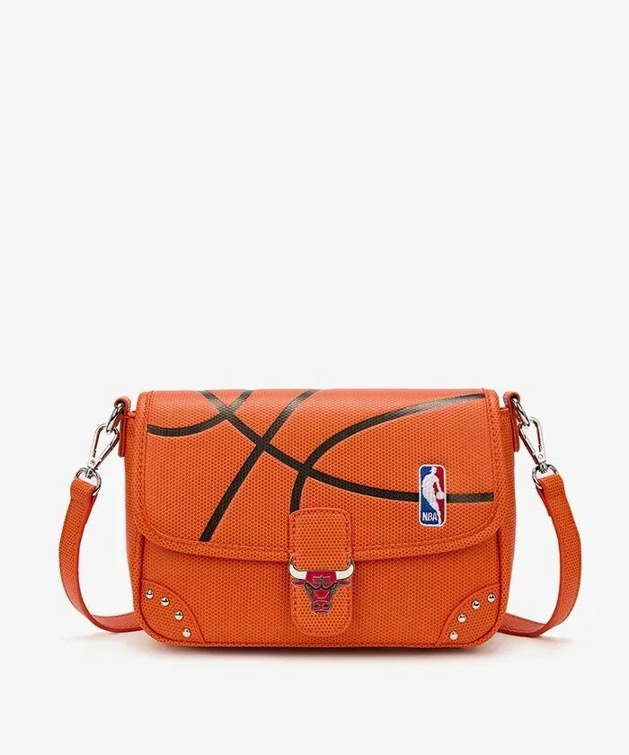 Chicago Bulls Basketball Flap Crossbody Bag with NBA Logo