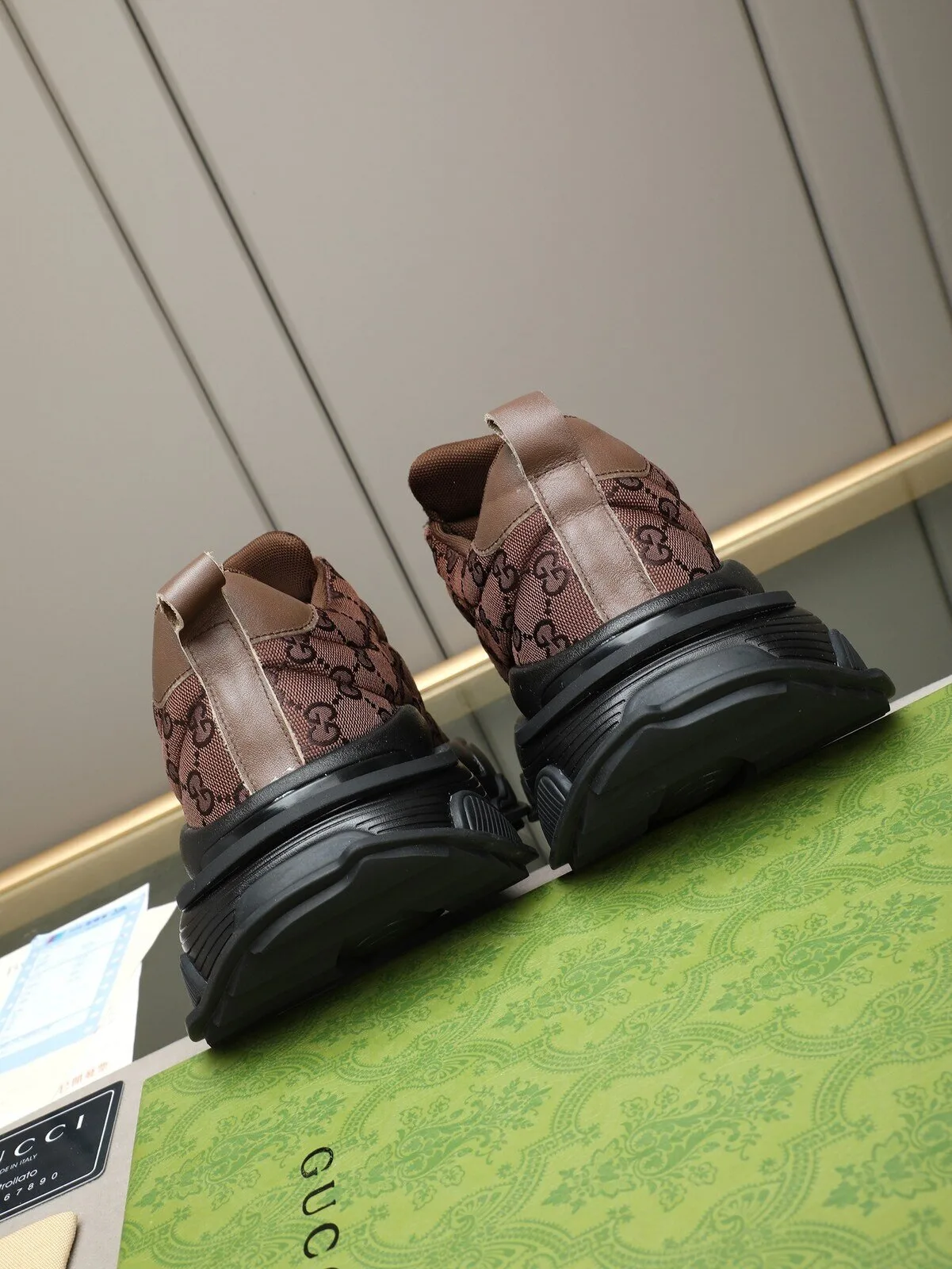 Gucci Brown Monogram GG Pattern Luxury Designer Sneakers Shoes 7 Gucci Brown Monogram GG Pattern Luxury Designer Sneakers Shoes