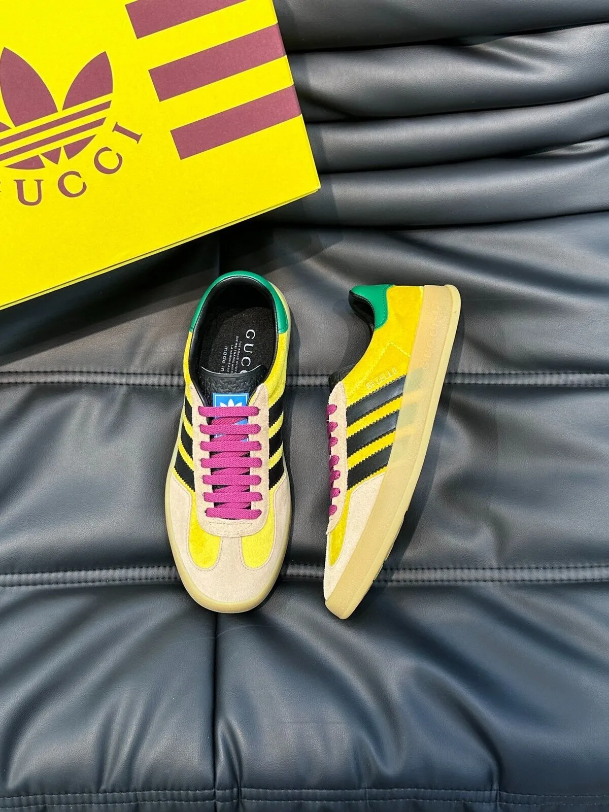 Gucci Adidas Gazelle Yellow Suede Sneakers Casual Shoes