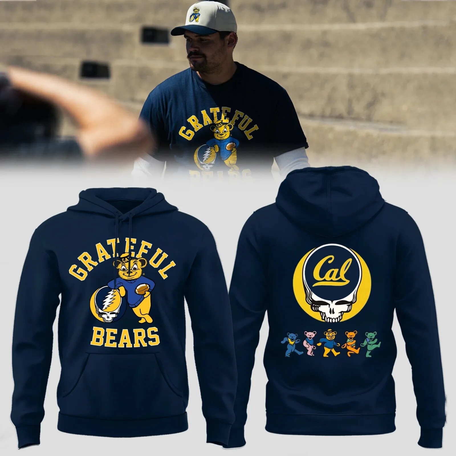 California Golden Bears Grateful Dead Dancing Bears Hoodie