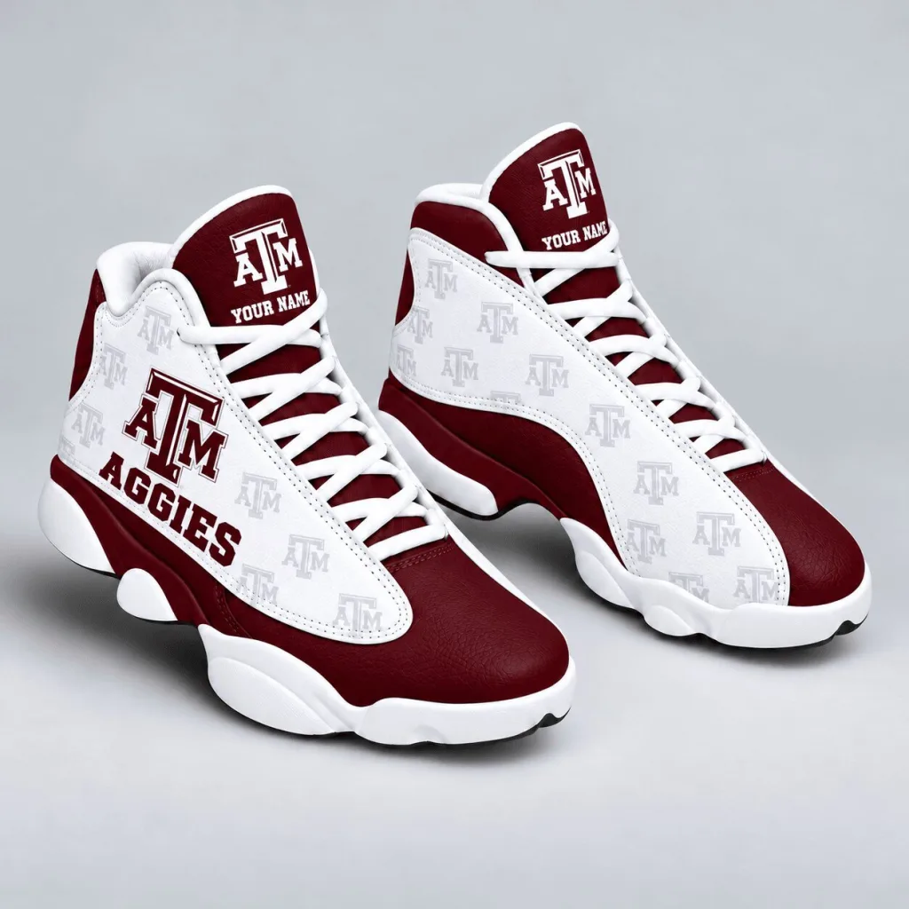 Texas A&M Aggies Premium Personalized Football Fan High Top Sneakers Shoes Texas A&M Aggies Premium Personalized Football Fan High Top Sneakers Shoes