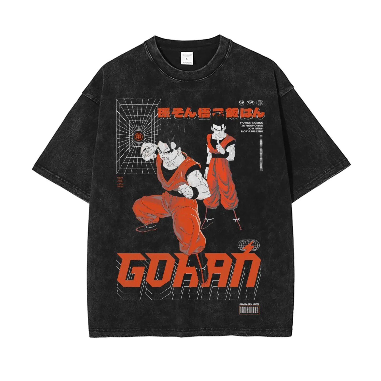 Dragon Ball Z Gohan Vintage Washed Anime Graphic T-Shirt