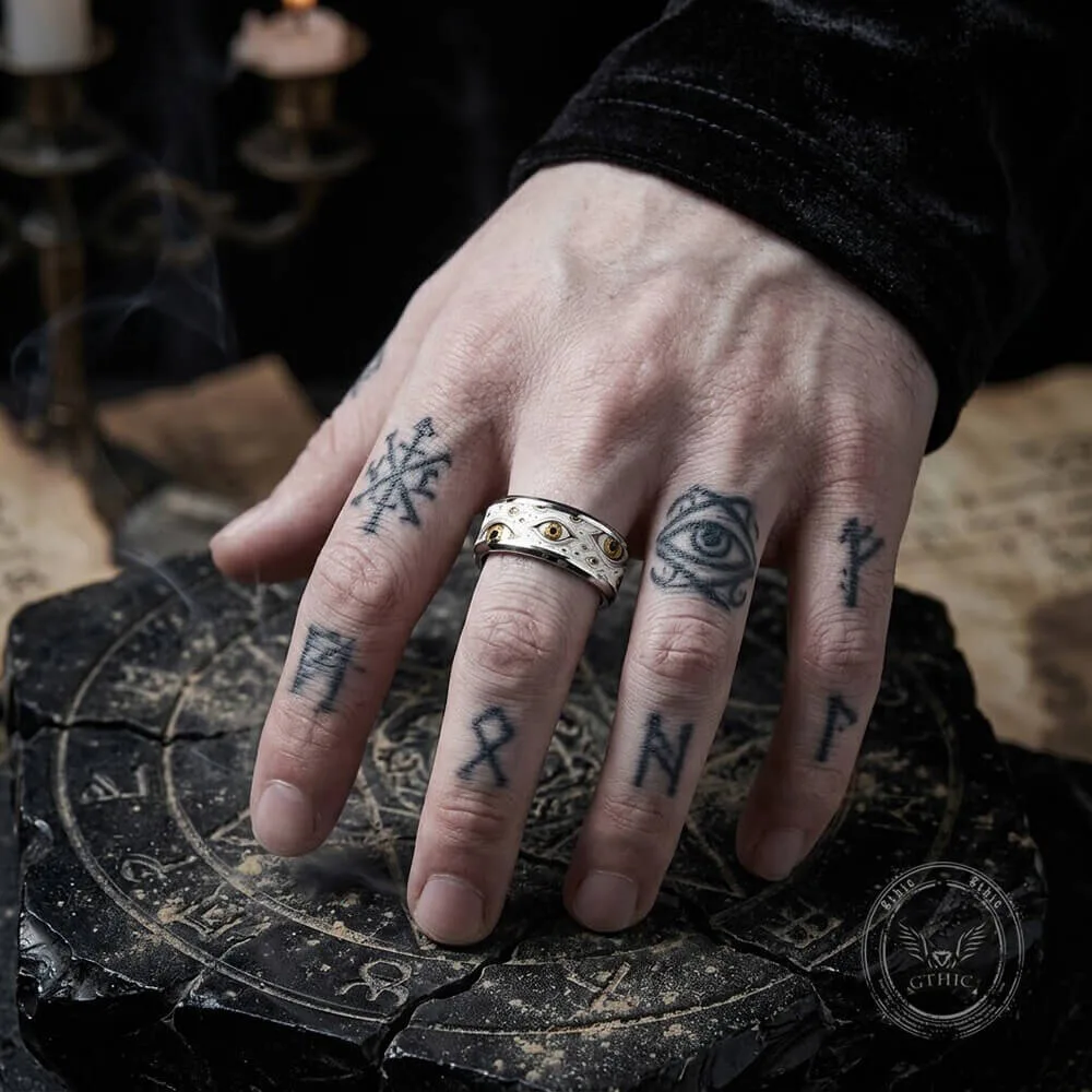 All Seeing Eye Stainless Steel Mysterious Band Ring for Men and Women 7 All Seeing Eye Stainless Steel Mysterious Band Ring for Men and Women
