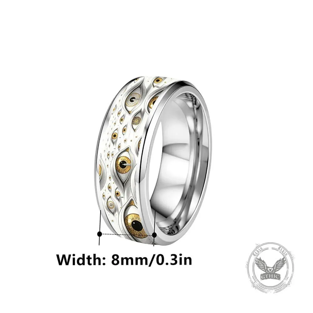 All Seeing Eye Stainless Steel Mysterious Band Ring for Men and Women 11 All Seeing Eye Stainless Steel Mysterious Band Ring for Men and Women