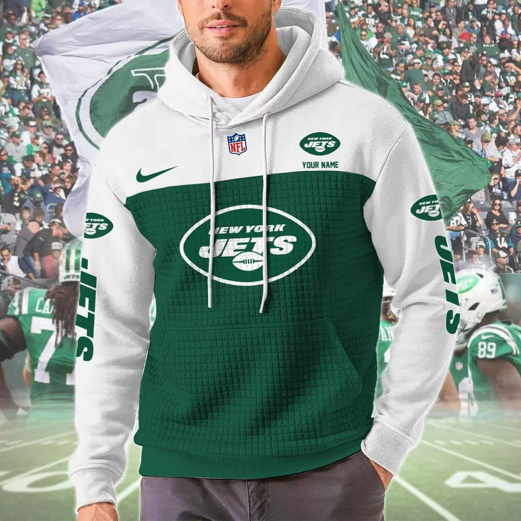 New York Jets Personalized NFL Football Team Color Block Pullover Hoodie New York Jets Personalized NFL Football Team Color Block Pullover Hoodie