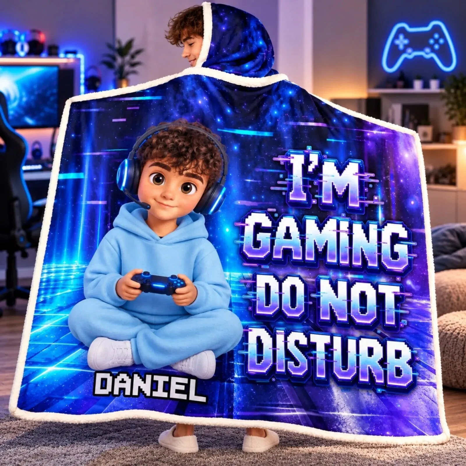 PC Gaming Wearable Blanket Hoodie, Do Not Disturb I'm Gaming 14 pc gaming wearable blanket hoodie do not disturb i m gaming gallery 5