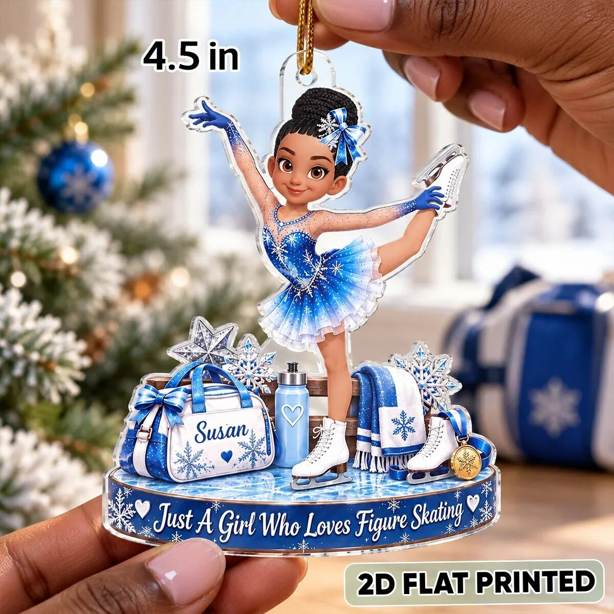 Personalized Figure Skating Girl Christmas Ornament - Just A Girl Who Loves Figure Skating 10 Personalized Figure Skating Girl Christmas Ornament - Just A Girl Who Loves Figure Skating
