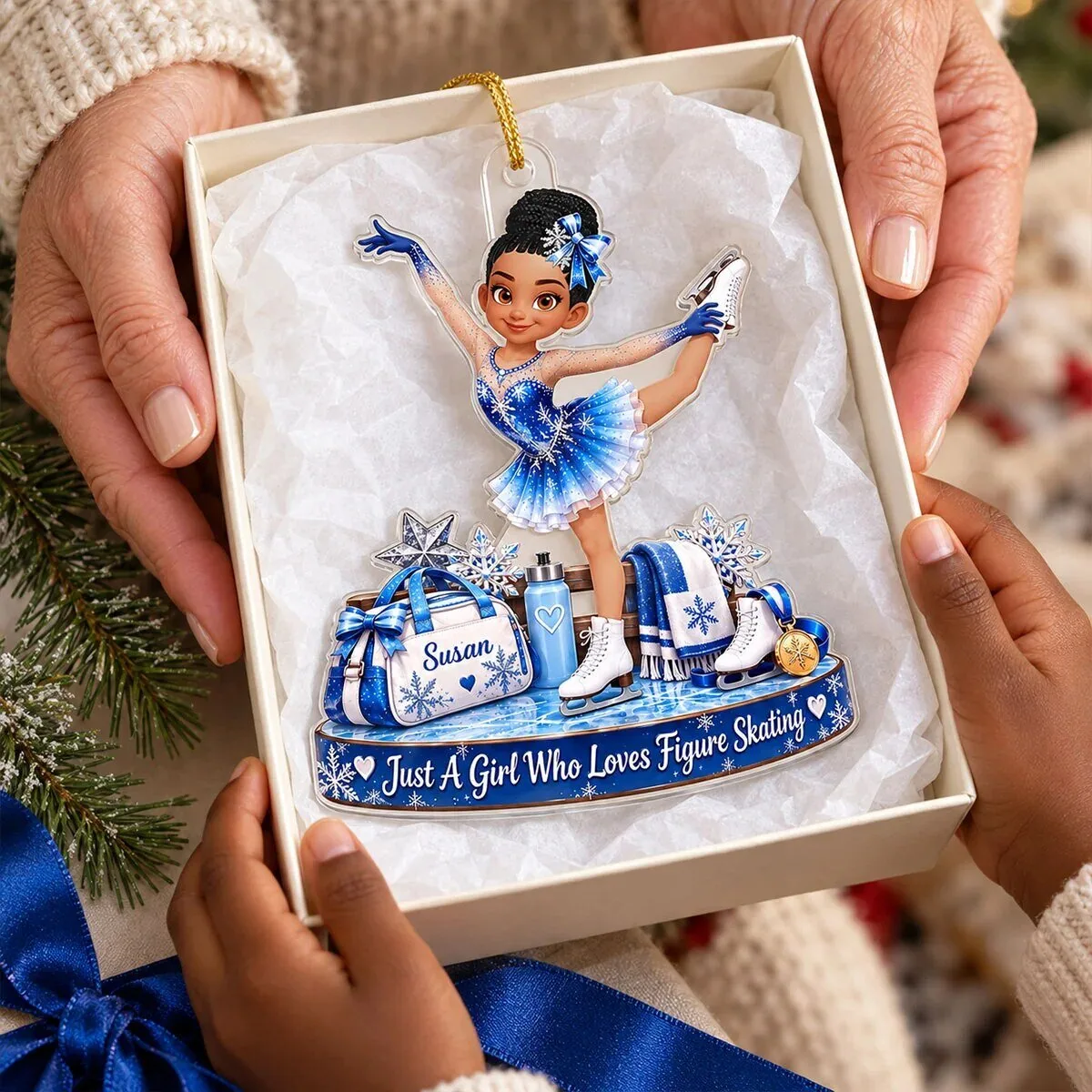 Personalized Figure Skating Girl Christmas Ornament - Just A Girl Who Loves Figure Skating 11 Personalized Figure Skating Girl Christmas Ornament - Just A Girl Who Loves Figure Skating