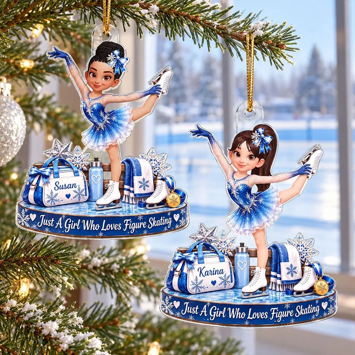 Personalized Figure Skating Girl Christmas Ornament - Just A Girl Who Loves Figure Skating 13 Personalized Figure Skating Girl Christmas Ornament - Just A Girl Who Loves Figure Skating