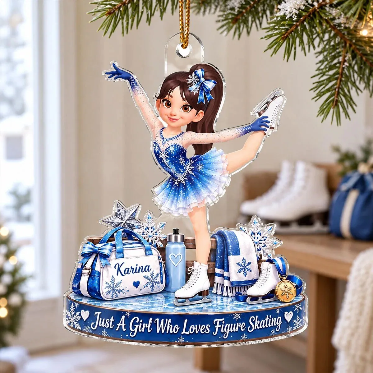Personalized Figure Skating Girl Christmas Ornament - Just A Girl Who Loves Figure Skating 14 Personalized Figure Skating Girl Christmas Ornament - Just A Girl Who Loves Figure Skating