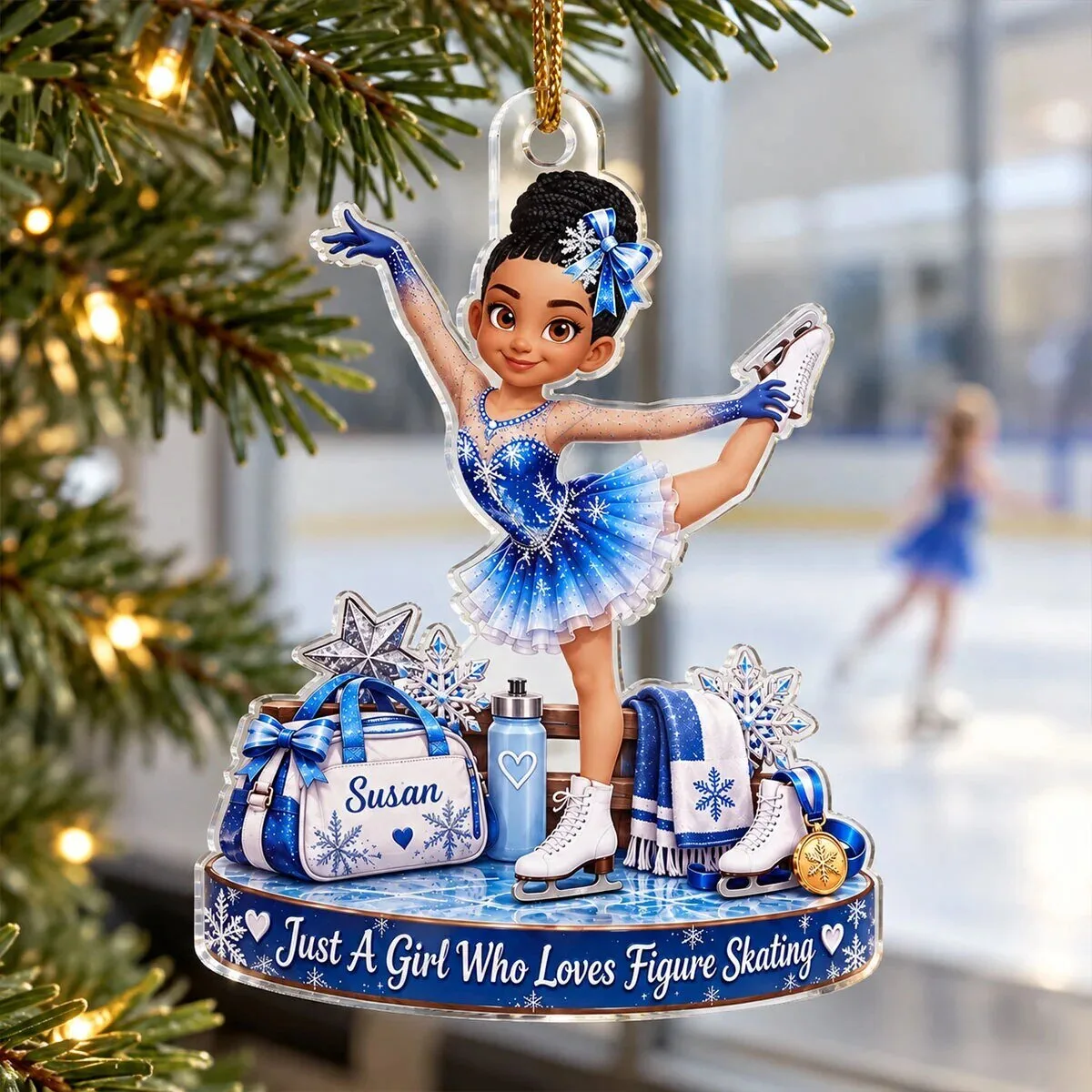 Personalized Figure Skating Girl Christmas Ornament - Just A Girl Who Loves Figure Skating 15 Personalized Figure Skating Girl Christmas Ornament - Just A Girl Who Loves Figure Skating