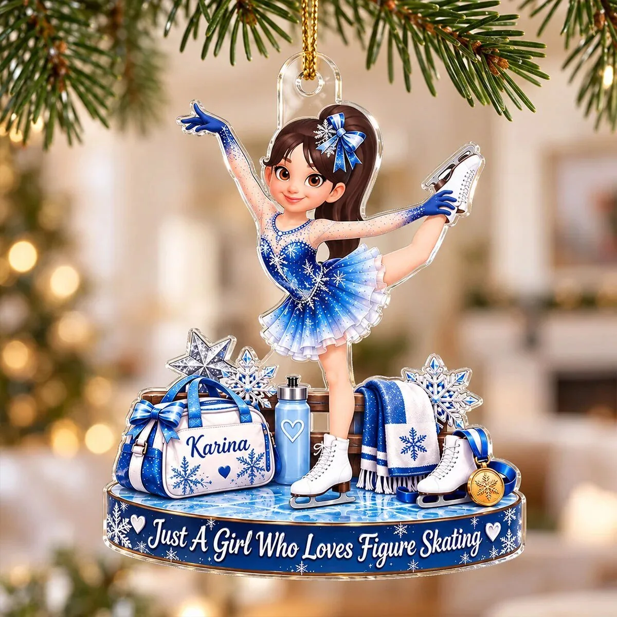 Personalized Figure Skating Girl Christmas Ornament - Just A Girl Who Loves Figure Skating 16 Personalized Figure Skating Girl Christmas Ornament - Just A Girl Who Loves Figure Skating