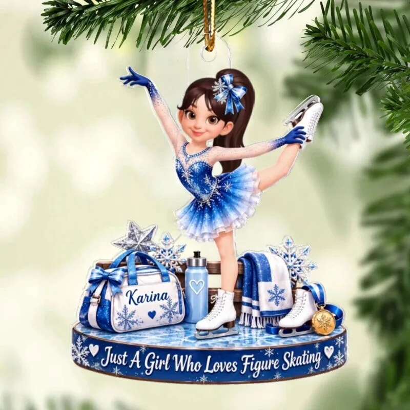Personalized Figure Skating Girl Christmas Ornament - Just A Girl Who Loves Figure Skating 17 Personalized Figure Skating Girl Christmas Ornament - Just A Girl Who Loves Figure Skating