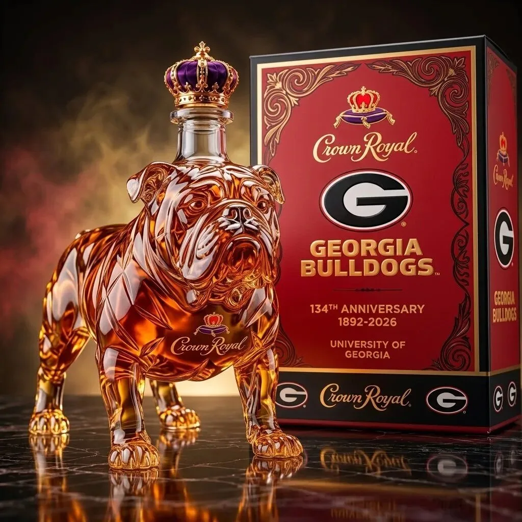 Georgia Bulldogs Crown Royal Whiskey Decanter