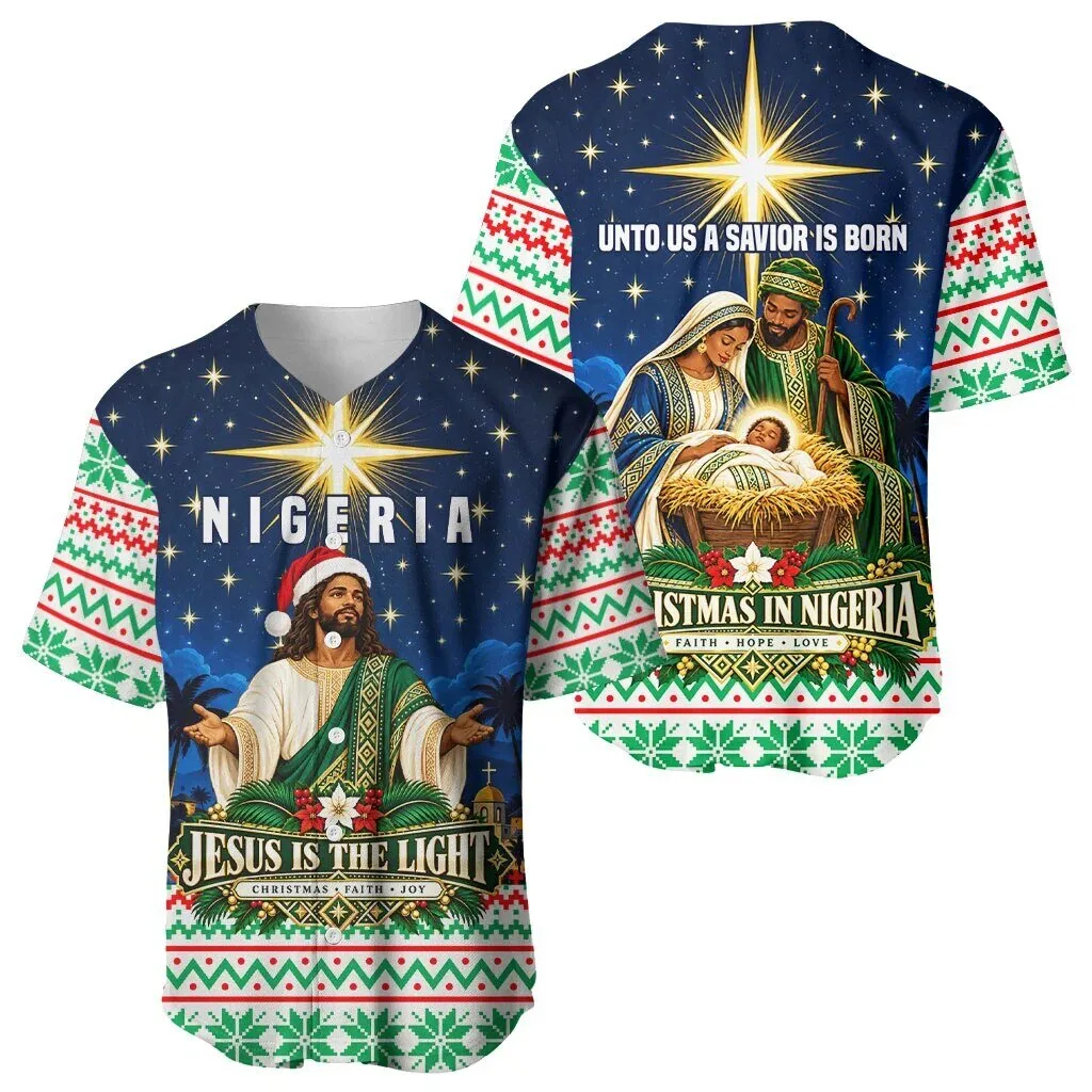 Nigeria Jesus Is The Light Christmas Faith Joy Baseball Jersey 5 Nigeria Jesus Is The Light Christmas Faith Joy Baseball Jersey