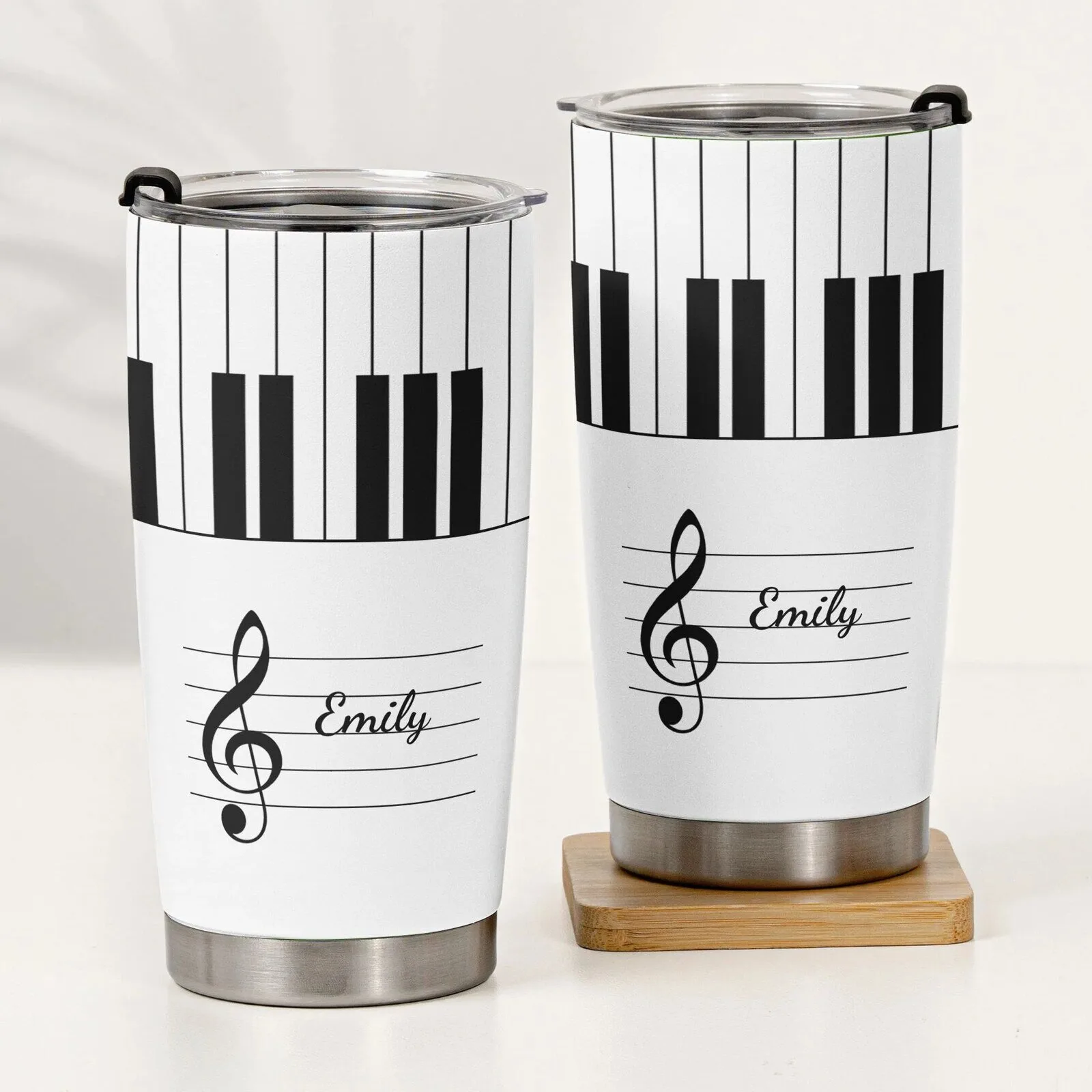 Personalized Piano Keyboard Treble Clef Music Notes Tumbler with Custom Name 13 Personalized Piano Keyboard Treble Clef Music Notes Tumbler with Custom Name