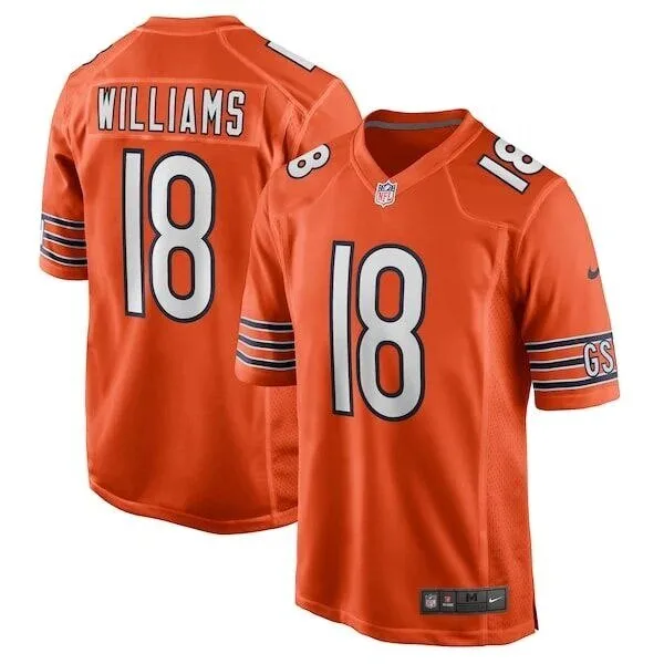 Caleb Williams Chicago Bears Orange Football Jersey