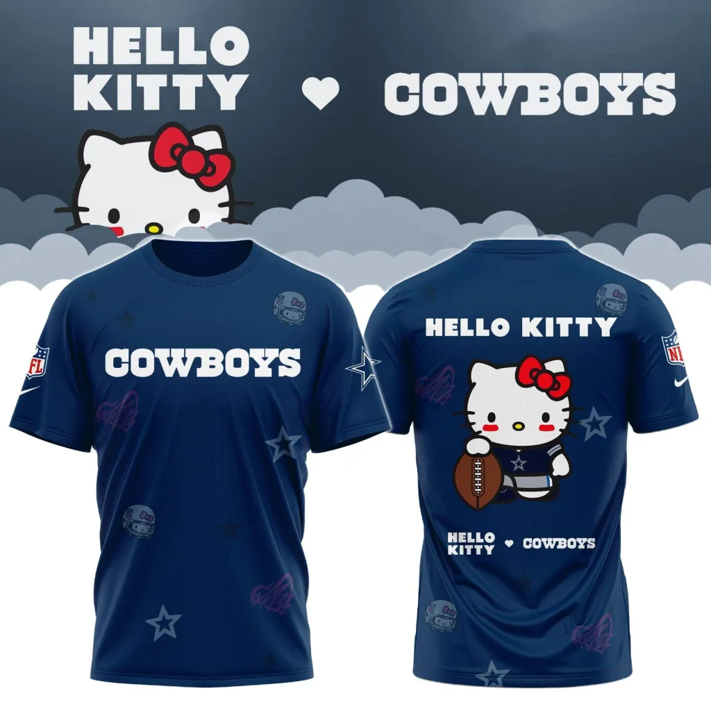 Hello Kitty Dallas Cowboys NFL Football Fan T-Shirt Hello Kitty Dallas Cowboys NFL Football Fan T-Shirt
