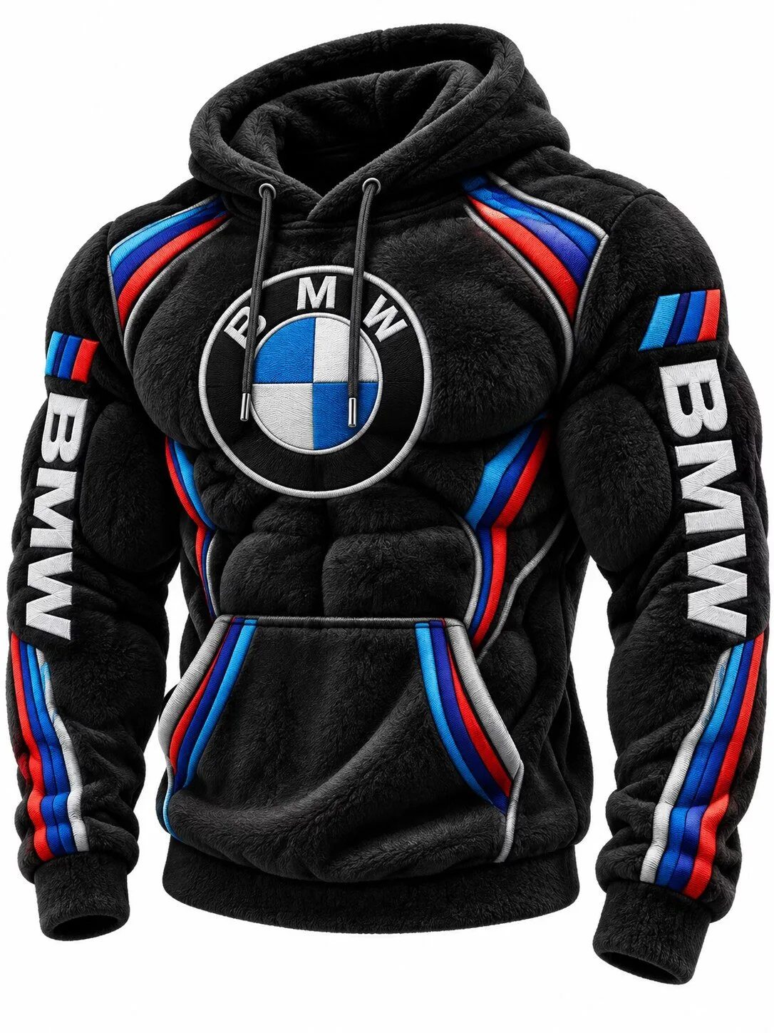 BMW M Motorsport Racing Style Black Fleece Hoodie for Men