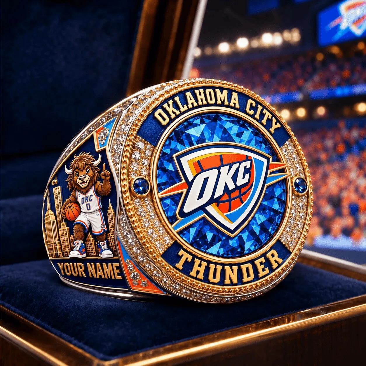 Oklahoma City Thunder NBA Personalized Name Fan Championship Ring