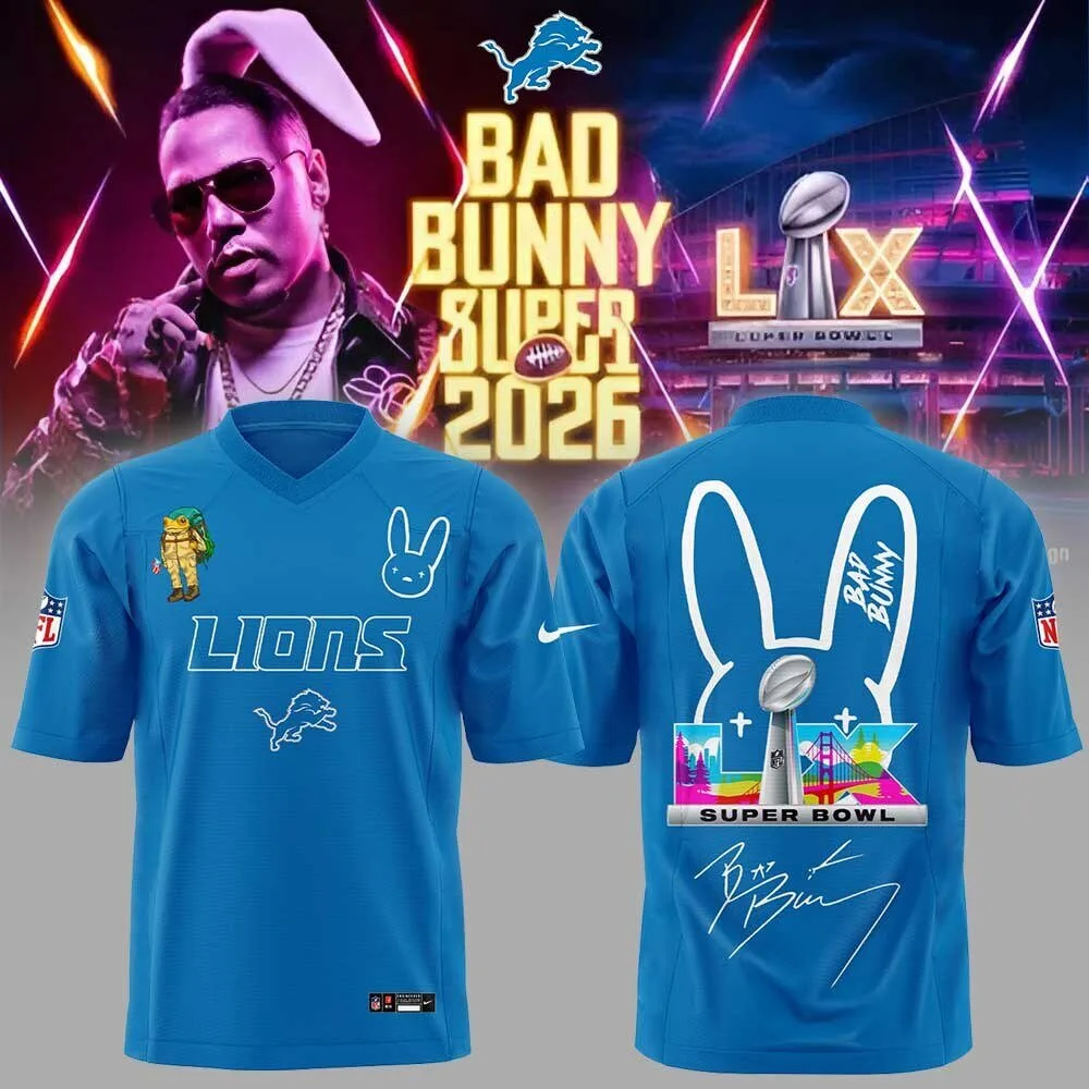 Bad Bunny Super Bowl 2026 Detroit Lions Football Jersey