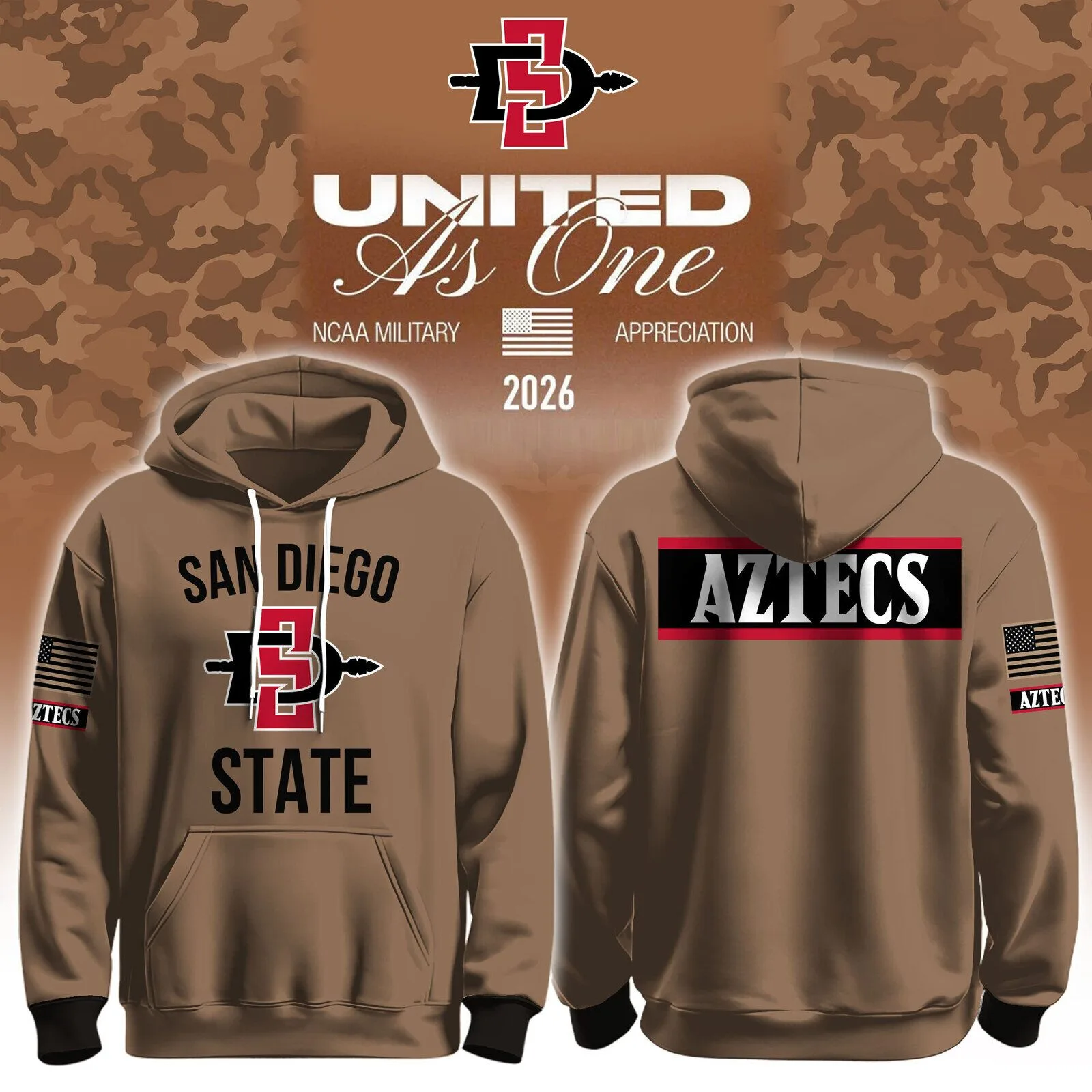San Diego State Aztecs NCAA Military Appreciation Hoodie